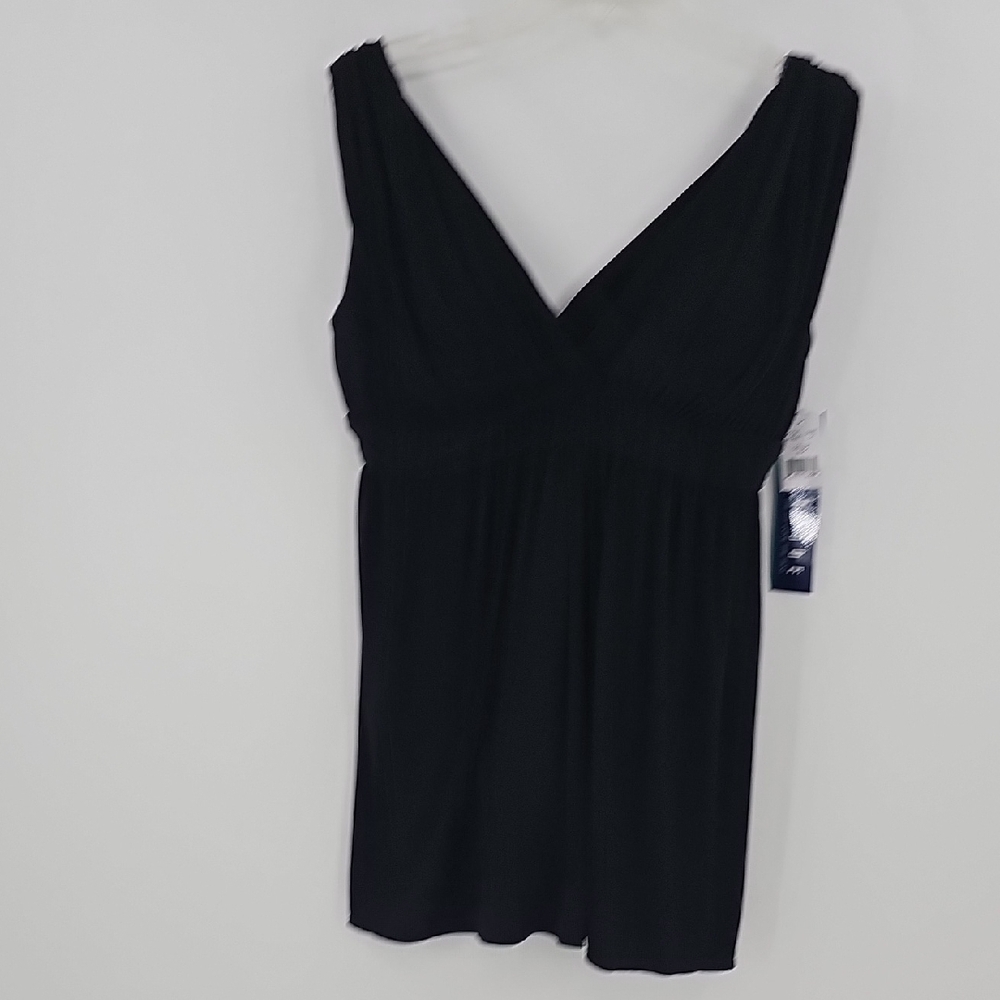 NWT Longitude Black One-piece Bathing Suit Size 14
